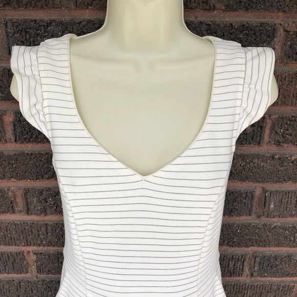 Anthropologies Maeve Cream Pinstriped Dress - Picture 7 of 8